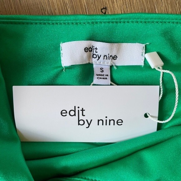 Edit By Nine Cocktail Solid Ruched Waist Front Midi Women's Dress(Size S) - Picture 9 of 13